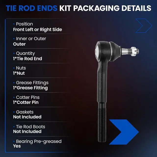 Alt view image 3 of 7 - 1PCS ES2836RL Front Outer Steering Tie Rod End Compatible with GMC Savana Yukon K1500 K2500,Compatible with Chevy Blazer Express 1500 2500 3500 C1500 C2500 Suburban Tahoe,Fit for Escalade