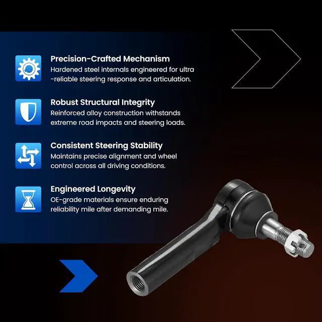 Alt view image 6 of 7 - 1PCS ES3609 Front Outer Tie Rod End Compatible with Chevy 02-06 Avalanche Silverado Suburban Express 1500 2500 3500 4500,Compatible with GMC Yukon XL Sierra Savana 1500 2500 H2