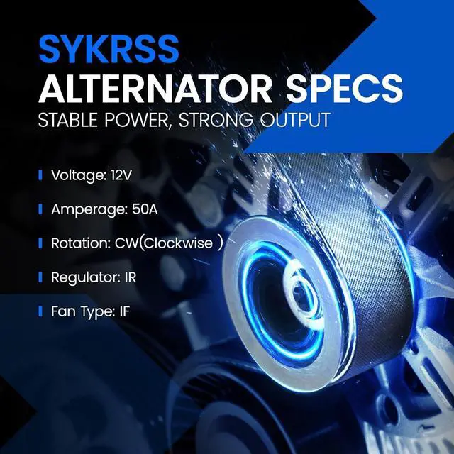 Alt view image 2 of 7 - 12566 Alternator for Nissan Lift Truck 20042009, 50A | For Mitsubishi Forklift FGC Series, 12V, Clockwise Rotation