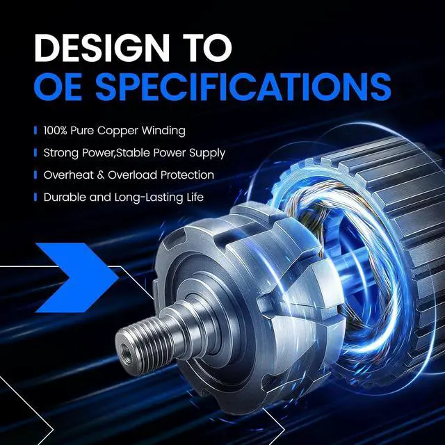 Alt view image 6 of 7 - 12566 Alternator for Nissan Lift Truck 20042009, 50A | For Mitsubishi Forklift FGC Series, 12V, Clockwise Rotation
