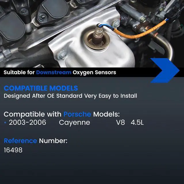 Alt view image 2 of 7 - Downstream O2 Sensor for Porsche Cayenne 2003-2006 V8 4.5L 16498 Oxygen Sensor Replacement, 1PCS