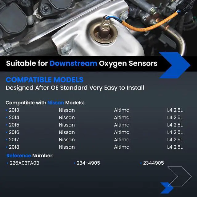 Alt view image 2 of 7 - Downstream O2 Sensor for Nissan Altima 2013-2014 L4 2.5L, for Nissan Altima 2015-2018, 234-4905 226A03TA0B Oxygen Sensor Replacement, 1PCS