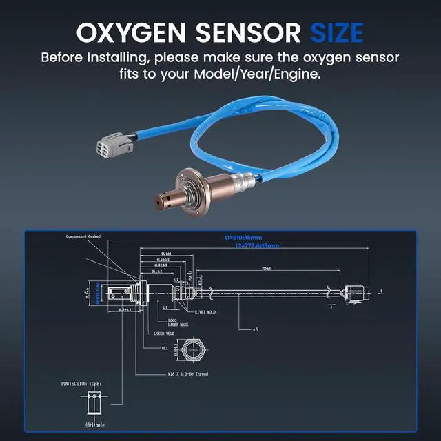 Alt view image 3 of 7 - Upstream O2 Sensor for Subaru Forester Impreza Legacy Outback, H4/H6, 234-9120, 22641AA211, 22641AA32A, 22641AA490 Oxygen Sensor Replacement, 1PCS