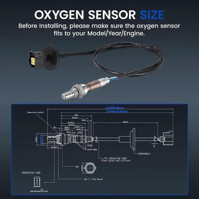 Alt view image 3 of 7 - Up & Downstream O2 Sensor for Mitsubishi Eclipse Cross Lancer Outlander/Outlander Sport RVR, L4 1.5L/2.0L/2.4L, 1588A141 1588A144 1588A183 18074 Oxygen Sensor Replacement, 1PCS