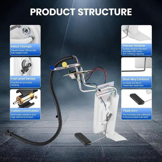 Alt view image 5 of 7 - HP10265 Fuel Pump Module Assembly Compatible with Ford F-150 F-250 F-350 1992-1996