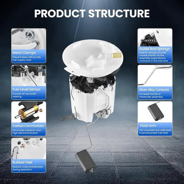 Alt view image 5 of 7 - E4007M Fuel Pump Module Assembly Compatible with Chevrolet Camaro 2010-2015 6.2L V8, GAS, Replaces FG1291, M100080
