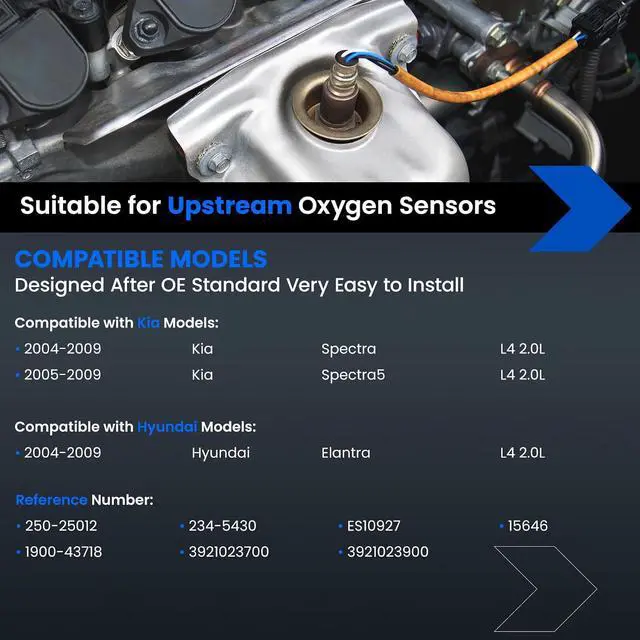 Alt view image 2 of 7 - Upstream Oxygen O2 Sensor 234-5430 for Kia Spectra5/Spectra 2005-2009, for Hyundai Elantra 2004-2009 L4 2.0L, 1PCS