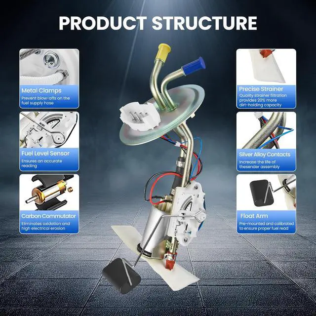 Alt view image 5 of 7 - E2093S Fuel Pump Module Assembly Compatible with Ford F-150 F-250 1985-1986 5.0L V8 GAS, Replaces SP383H, HP10158