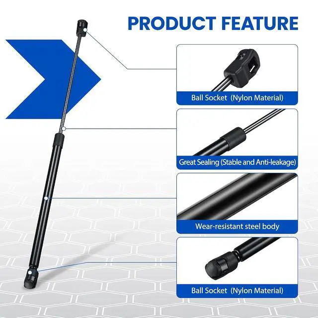Alt view image 2 of 7 - C16-21220 18" Gas Strut, 28Lbs/125N Lift Support, 18.7 inch Gas Spring for are Topper Snugtop Canopy Leer Truck Cap Camper Shell Canopy Window, Tool Box Lid Replacement, 2-Piece Set (C1621220)