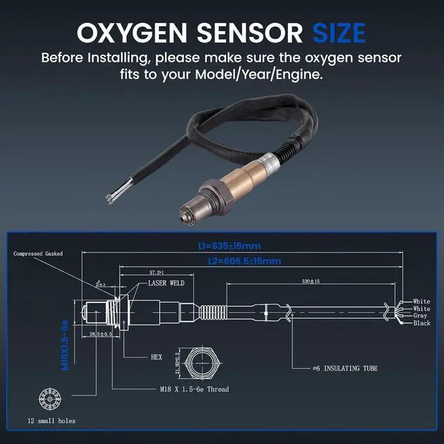 Alt view image 3 of 5 - Up & Downstream O2 Sensor for Ford, for Mercedes-Benz & More, 55201610 JE991886Z9U MD314061 46786046 15733 Oxygen Sensor Replacement, 1PCS