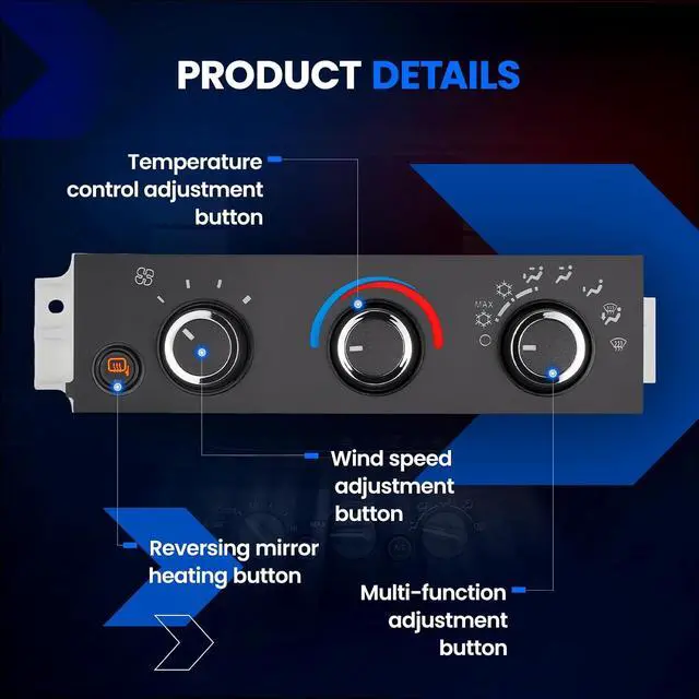 Alt view image 5 of 7 - 599-294 HVAC A/C Heater Climate Control Panel Module with Blower Motor Switch Compatible with Chevrolet Express Cargo Pasajeros, Compatible with GMC Savana 1500 2500 3500 4500