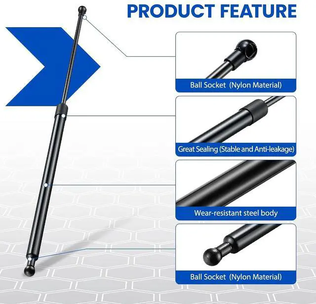 Alt view image 2 of 7 - 4568 29" Gas Strut, 29.5 inch 85Lbs/378N Lift Support, Gas Spring for Truck Bed Cover Tonneau Undervover SnugTop Snuglid Snugfit Pickup Topper TV Cabinet RV Bed Storage Truck Rear Lid, 2 Pcs