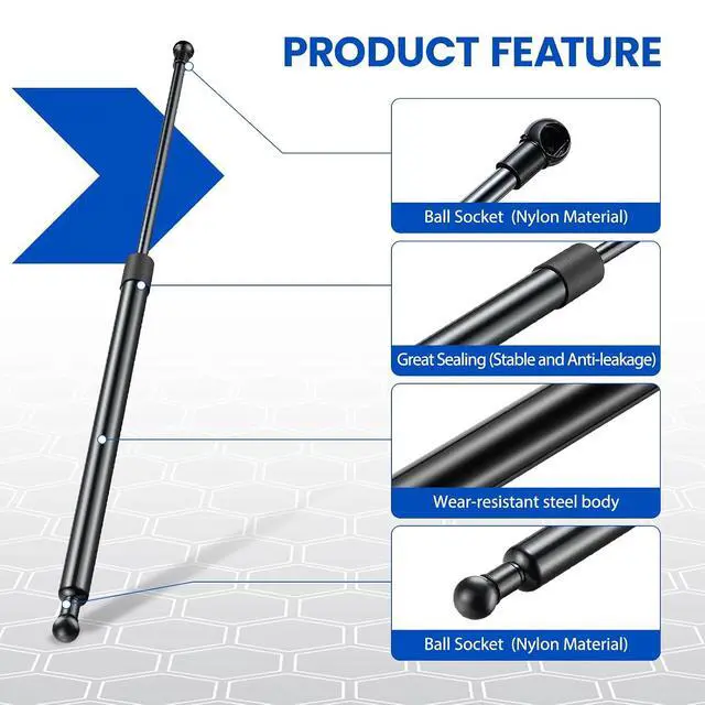 Alt view image 2 of 7 - 713119 26" Gas Strut, 85Lbs/378N Lift Support, Gas Spring for Sung Lid Cover Snug Top Lid Fiberglass Bed Cover Tonneau Cover RV Kitchen Door Replacement, 2-Piece Set