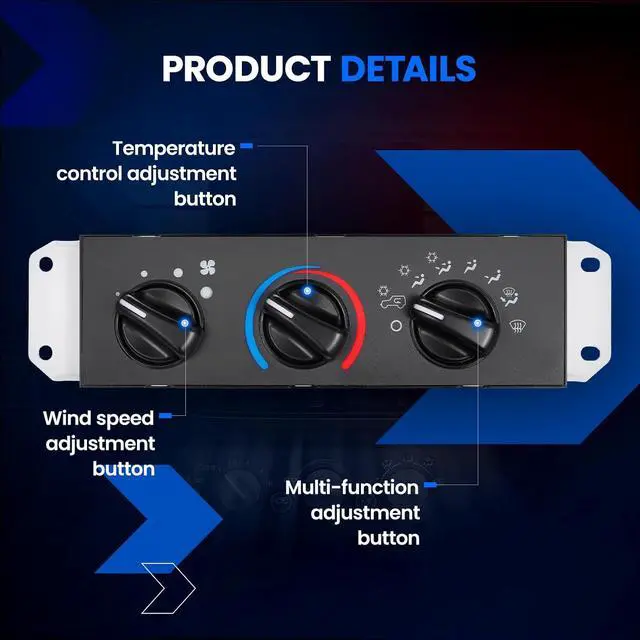 Alt view image 5 of 7 - 55037473AB HVAC A/C Heater Climate Control Panel Module with Blower Motor Switch Compatible with Jeep 1999-2004 TJ, 1999-2004 Wrangler Replace for BL101 HS-373 SM2107 1S2187