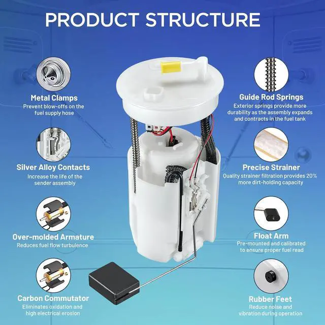 Alt view image 2 of 7 - E8922M Fuel Pump Module Assembly Compatible with Acura TSX 2009-2014, Compatible with Honda Accord 2008-2012 L4 2.4L, Replaces SP8005M P76708M FG0911