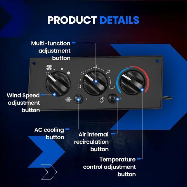Alt view image 5 of 7 - 599-5511 HVAC A/C Heater Climate Control Panel Module with Blower Motor Switch Compatible with Kenworth 2002-2006 C500, 2002-2006 T300, 2002-2006 T600A, 2002-2006 T800, 2002-2006 W900