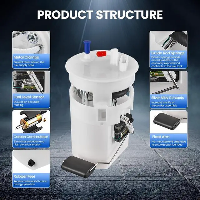 Alt view image 3 of 7 - E8527M Fuel Pump Module Assembly Compatible with Hyundai Elantra 2001-2003 L4 2.0L, Replaces 31110-2D500, SP3010M, P76526M