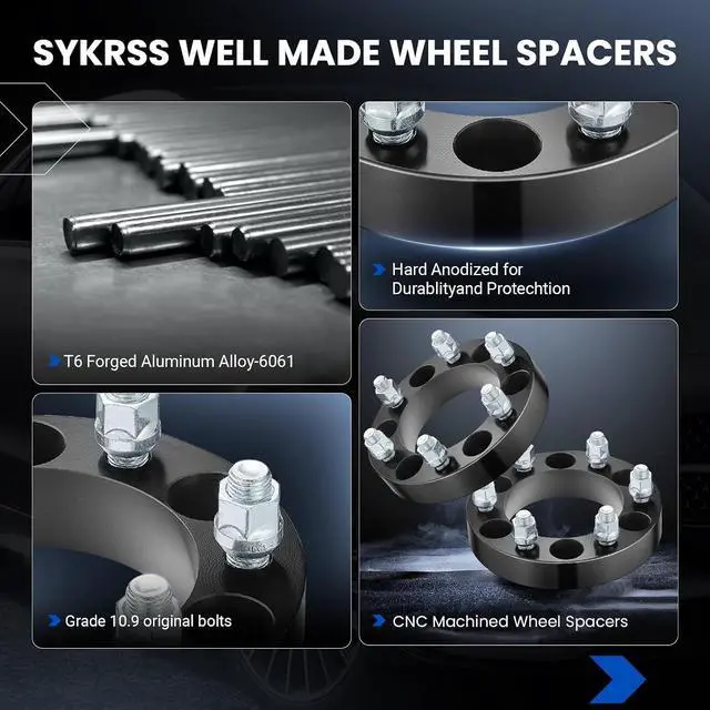 Alt view image 4 of 7 - 1.5 inch 6x139.7MM(6x5.5) Wheel Spacers Compatible with Chevy Avalanche Suburba Express Tahoe, 108mm Center Bore & M14x1.5 Thread Pitch Compatible with GMC Savana Sierra Yukon Escalade,4PCS