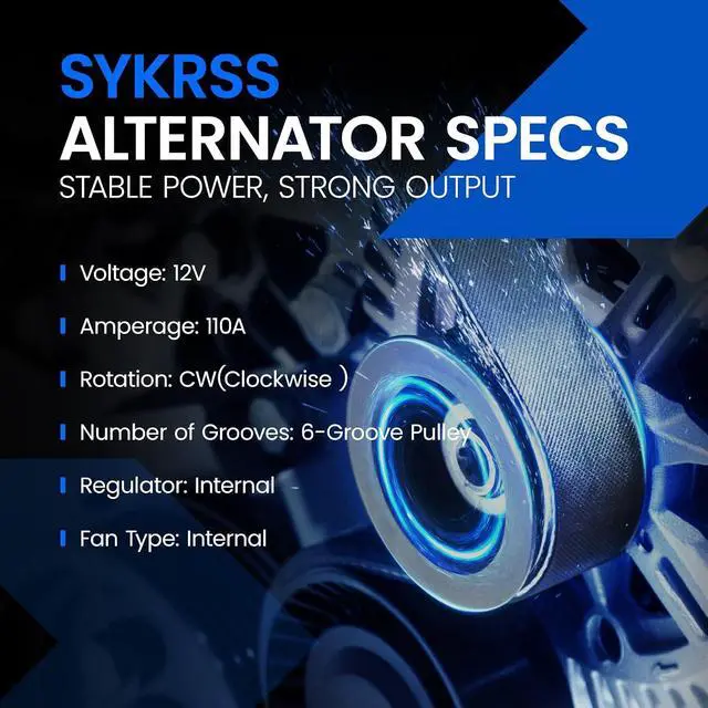 Alt view image 3 of 7 - 11673 Alternator for Nissan Sentra 20132019 1.8L L4, 110A | For Nissan Sentra 20132019, 12V, Clockwise Rotation, 6Groove Clutch Pulley