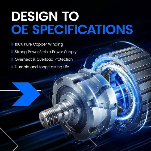 Alt view image 7 of 7 - 11673 Alternator for Nissan Sentra 20132019 1.8L L4, 110A | For Nissan Sentra 20132019, 12V, Clockwise Rotation, 6Groove Clutch Pulley