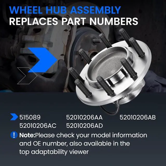 Alt view image 5 of 7 - 515089 Front Wheel Bearing and Hub Assembly Compatible with Dodge Ram 2500 2003-2005 4.7L 5.7L 5.9L, Compatible with Dodge Ram 3500 2003-2005 5.7L 5.9L, RWD, 1 PCS