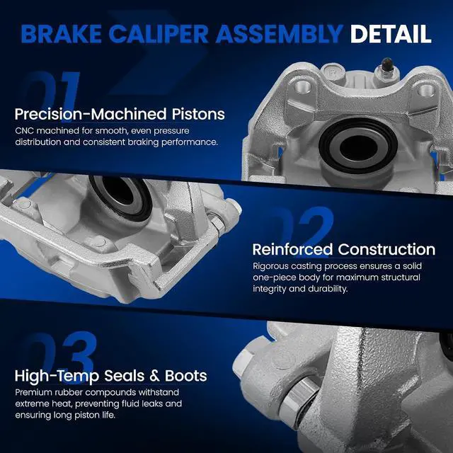 Alt view image 3 of 7 - Rear Brake Caliper Assembly for Chevrolet Silverado 1500 Tahoe | Compatible with GMC Sierra 1500 Yukon, 2007-2018, Replaces for 18B5031 18B5030