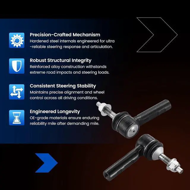 Alt view image 6 of 7 - 2-PC Outer tie rod ES3695 Compatible with FORD EXPEDITION 2003-2006,Compatible with LINCOLN NAVIGATOR 2003-2006
