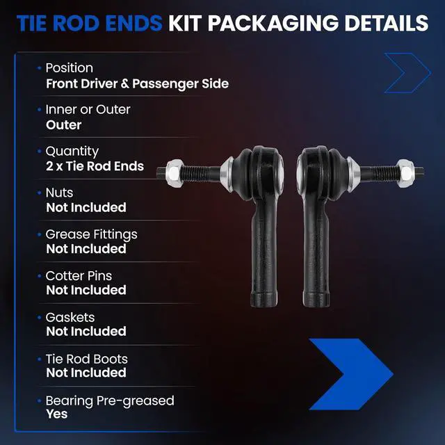 Alt view image 3 of 7 - 2-PC Tie Rod End Compatible with FORD EXPLORER 11-19,Compatible with FORD FLEX 17-18,Compatible with FORD POLICE INTERCEPTOR SEDAN 13-19,2xOuter tie rod ES800952