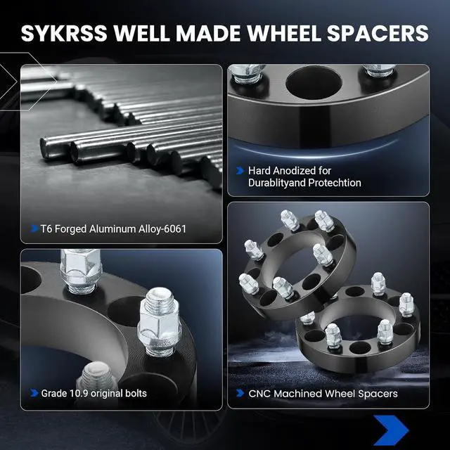 Alt view image 4 of 7 - 1.25 inch 6x139.7MM(6x5.5) Wheel Spacers Compatible with Chevy Tahoe Avalanche Silverado Suburban(1500),108mm Center Bore M14x1.5 Studs Spacer Compatible with GMC Yukon Sierra 1500 K1500,4PCS