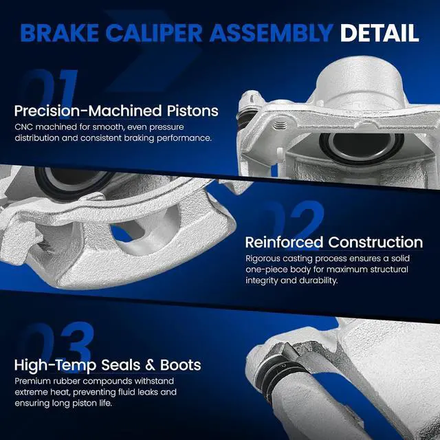 Alt view image 4 of 7 - Front Brake Caliper Assembly Replaces for 18B4880 18B4881, Compatible with Chevrolet Cobalt 2005-2010 2.2L L4, Compatible with Pontiac Pursuit 2005-2006 2.2L L4, for Ion 2006-2007 2.2L 2.4L