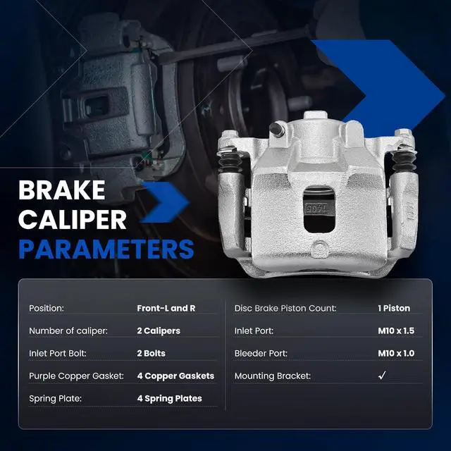 Alt view image 5 of 7 - Front Brake Caliper Assembly Replaces for 18B4880 18B4881, Compatible with Chevrolet Cobalt 2005-2010 2.2L L4, Compatible with Pontiac Pursuit 2005-2006 2.2L L4, for Ion 2006-2007 2.2L 2.4L