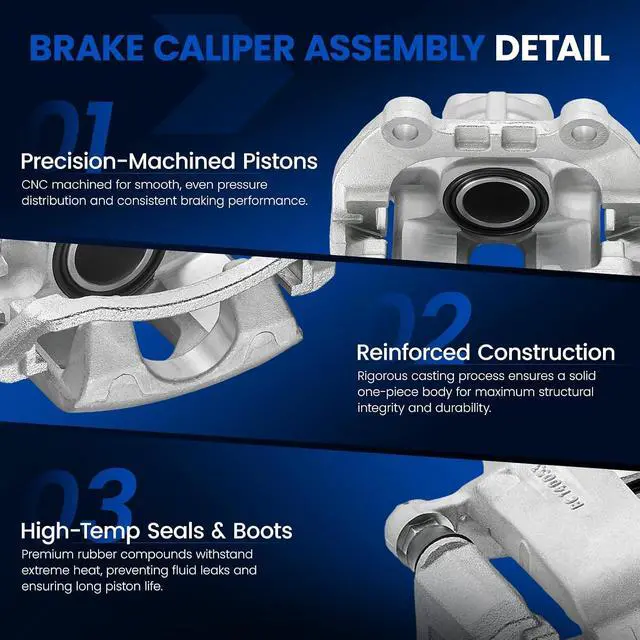 Alt view image 4 of 7 - Rear Brake Caliper Assembly Replaces for 18-B4804 18-B4805, Compatible with Chevy SSR Trailblazer 2003-2006 5.3L 6.0L, Compatible with GMC Envoy 02-09 4.2L 5.3L, for 9-7X 05-09 4.2L 5.3L 6.0L