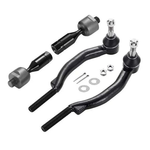 Alt view image 3 of 7 - 4-PC Tie Rod Ends Kits Compatible with Chevy Trailblazer 2003-2009,1xOuter tie rod ES3675,1xOuter tie rod ES3676,2xInner tie rod EV80965
