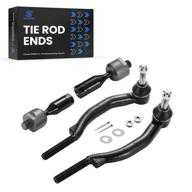 Alt view image 5 of 7 - 4-PC Tie Rod Ends Kits Compatible with Chevy Trailblazer 2003-2009,1xOuter tie rod ES3675,1xOuter tie rod ES3676,2xInner tie rod EV80965