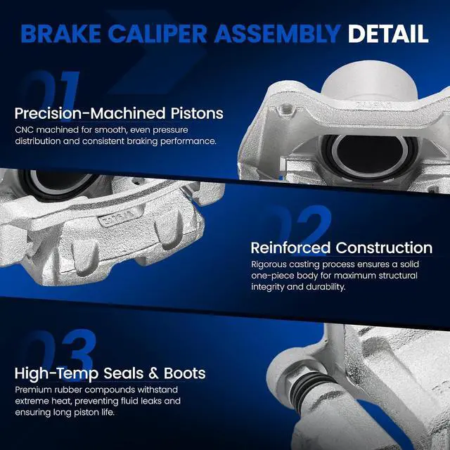 Alt view image 4 of 7 - Front Brake Caliper Assembly Replaces for 19-B6460S 19-B6461S, Compatible with Hyundai Sonata 2012-2014 2.0L 2.4L L4, Compatible with Kia Optima 2011-2016 2.4L L4