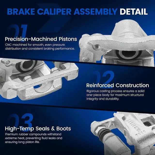 Alt view image 4 of 7 - Rear Brake Caliper Assembly Replaces for 19-B3457 19-B3456, Compatible with Hyundai Elantra 2007-2010 2.0L L4, GAS