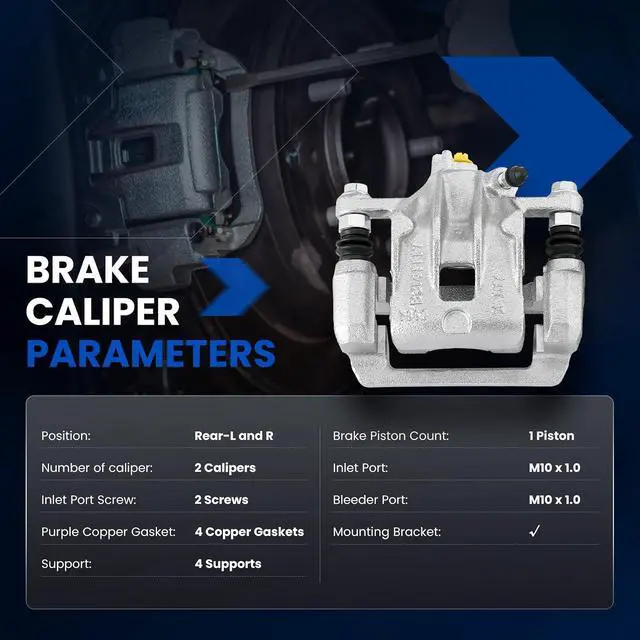Alt view image 5 of 7 - Rear Brake Caliper Assembly Replaces for 19-B3457 19-B3456, Compatible with Hyundai Elantra 2007-2010 2.0L L4, GAS