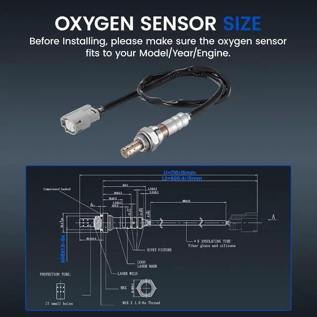 Alt view image 3 of 7 - Downstream O2 Sensor for Ford Fusion Escape, for Lincoln MKZ, Transit Connect 2.5L, 18138 CJ5Z9G444B Oxygen Sensor Replacement, 1PCS