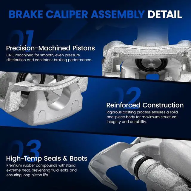 Alt view image 4 of 7 - Rear Brake Caliper Assembly Replaces for 19B6788 19B6789, Compatible with Hyundai Elantra GT 2014-2017 2.0L, for Veloster 2012-2017 1.6L, Compatible with Kia Forte Forte5 2014-2018 2.0L, GAS