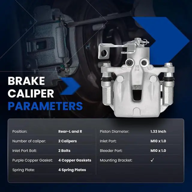 Alt view image 5 of 7 - Rear Brake Caliper Assembly Replaces for 19B6788 19B6789, Compatible with Hyundai Elantra GT 2014-2017 2.0L, for Veloster 2012-2017 1.6L, Compatible with Kia Forte Forte5 2014-2018 2.0L, GAS