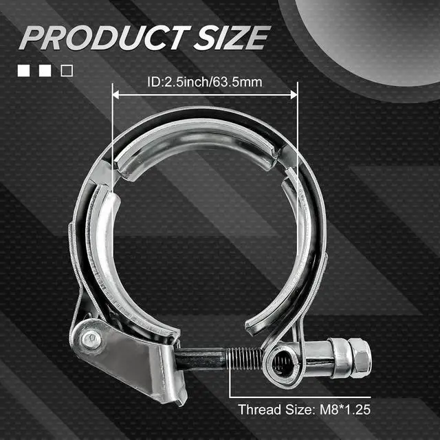 Alt view image 6 of 7 - 2.5" Universal Stainless Steel V Band Clamp Flat Flange Kit Assembly
