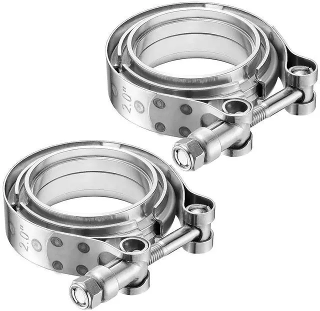 Main image of 2.0 Inch V Band Clamp with Flange Male Female Universal 304 Stainless Steel for car 2PCS