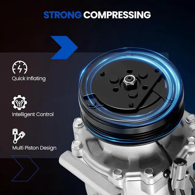 Alt view image 5 of 7 - 78560 Air Conditioning A/C Compressor with Clutch Compatible with Honda Civic 1994-2000 1.5L 1.6L, Compatible with Honda Civic del Sol 1994-1995 1.5L, for CR-V 1997-2001 2.0L, GAS