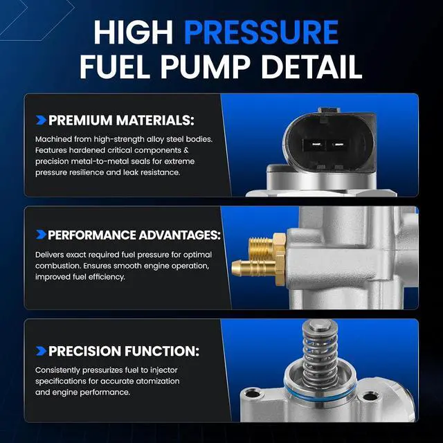 Alt view image 3 of 7 - GDP605 High Pressure Fuel Pump with Compatible with Porsche 2011-2014 2016-2018 Cayenne; Compatible with VW Touareg 2011-2017, 2018-2022 Atlas, 2012-2016 CC, 2012-2018 Passat