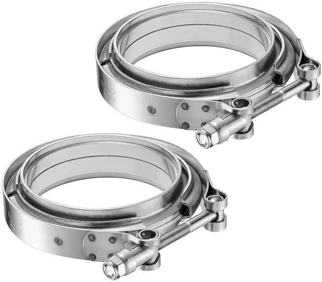 Main image of 4.0 Inch V Band Exhaust Clamp with Flange Male Female Universal 304 Stainless Steel for car 2PCS