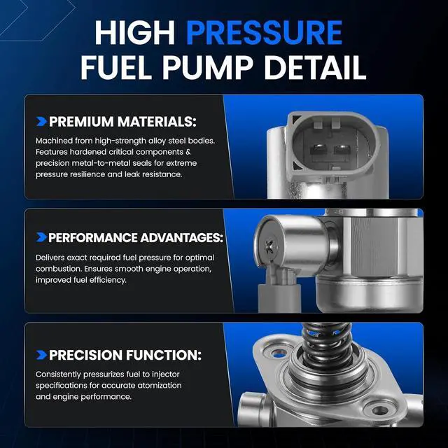 Alt view image 3 of 7 - HM10049 High Pressure Fuel Pump with Seal Gasket and Bolt Compatible with Audi A4 allroad A5 Sportback A6 Quattro Q5 Q5 PHEV Q7, Compatible with VW Beetle Golf Alltrack SportWagen Jetta Passat