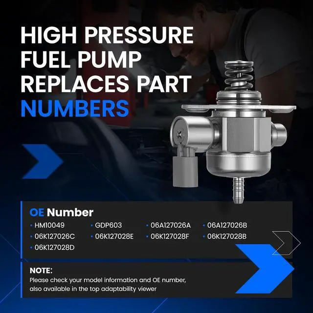 Alt view image 5 of 7 - HM10049 High Pressure Fuel Pump with Seal Gasket and Bolt Compatible with Audi A4 allroad A5 Sportback A6 Quattro Q5 Q5 PHEV Q7, Compatible with VW Beetle Golf Alltrack SportWagen Jetta Passat