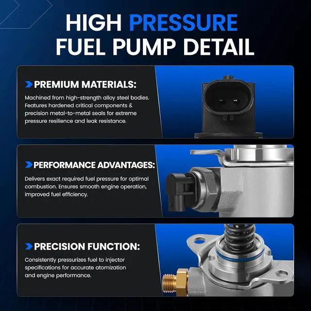 Alt view image 3 of 7 - GDP602 High Pressure Fuel Pump Compatible with 2010-2016 A4 A4Quattro,2010-2014 A5, 2010-2017 A5Quattro, 2012-2015 A6, 2013-2015 A6Quattro, 2013-2016 allroad,2011-2017 Q5, 2011-2015 TT Quattro
