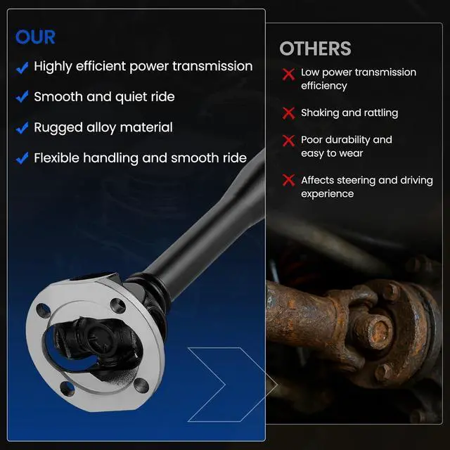 Alt view image 6 of 7 - 938-241 Front Drive Shaft Assembly - Compatible with Mercedes-Benz C230/C250/C300/C350/CL550/CLS63 AMG/E300/E350/E550/E63 AMG/GLK350/S450/S550/S63 AMG AWD (4MATIC) - Replaces # 2044106701
