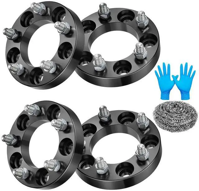 Main image of 1 inch 5x114.3mm Wheel Spacers Compatible with Ford Ranger Edge Flex Explorer Mustang, Compatible with Jeep Cherokee Liberty Wrangler, MKX, 82.5mm Hub Bore & 5x4.5 & 1/2x20 Studs, 4PCS